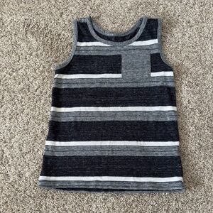 Old Navy toddler boys gray white striped tank top muscle tee tshirt size 4T